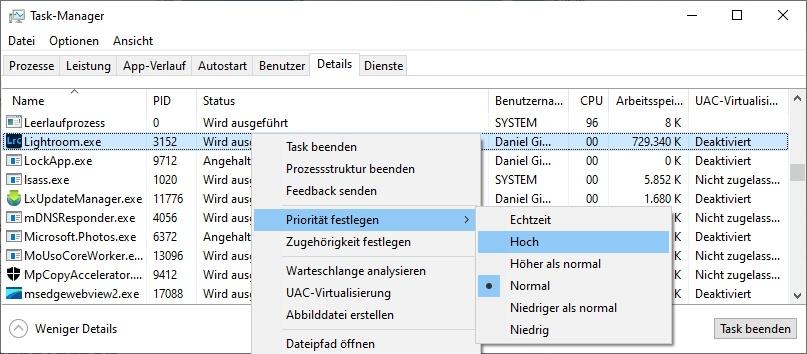 Prozess Priorisierung